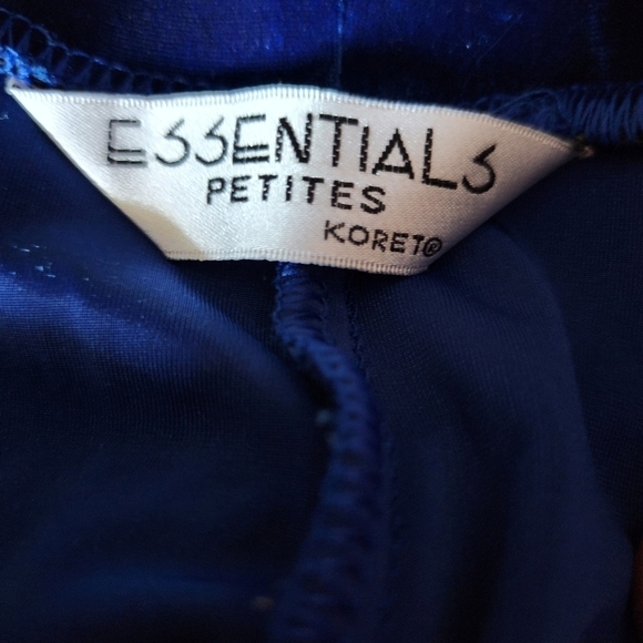 Vintage Essentials petites velvet royal blue wide leg pants size medium - Picture 5 of 5